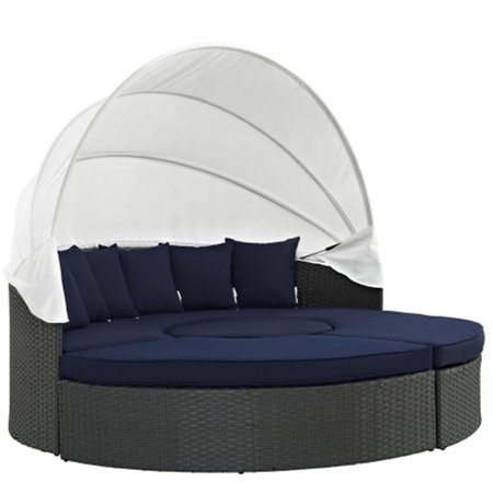EAST END IMPORTS Sojourn Outdoor Patio Daybed- Canvas Navy EEI-1986-CHC-NAV-SET